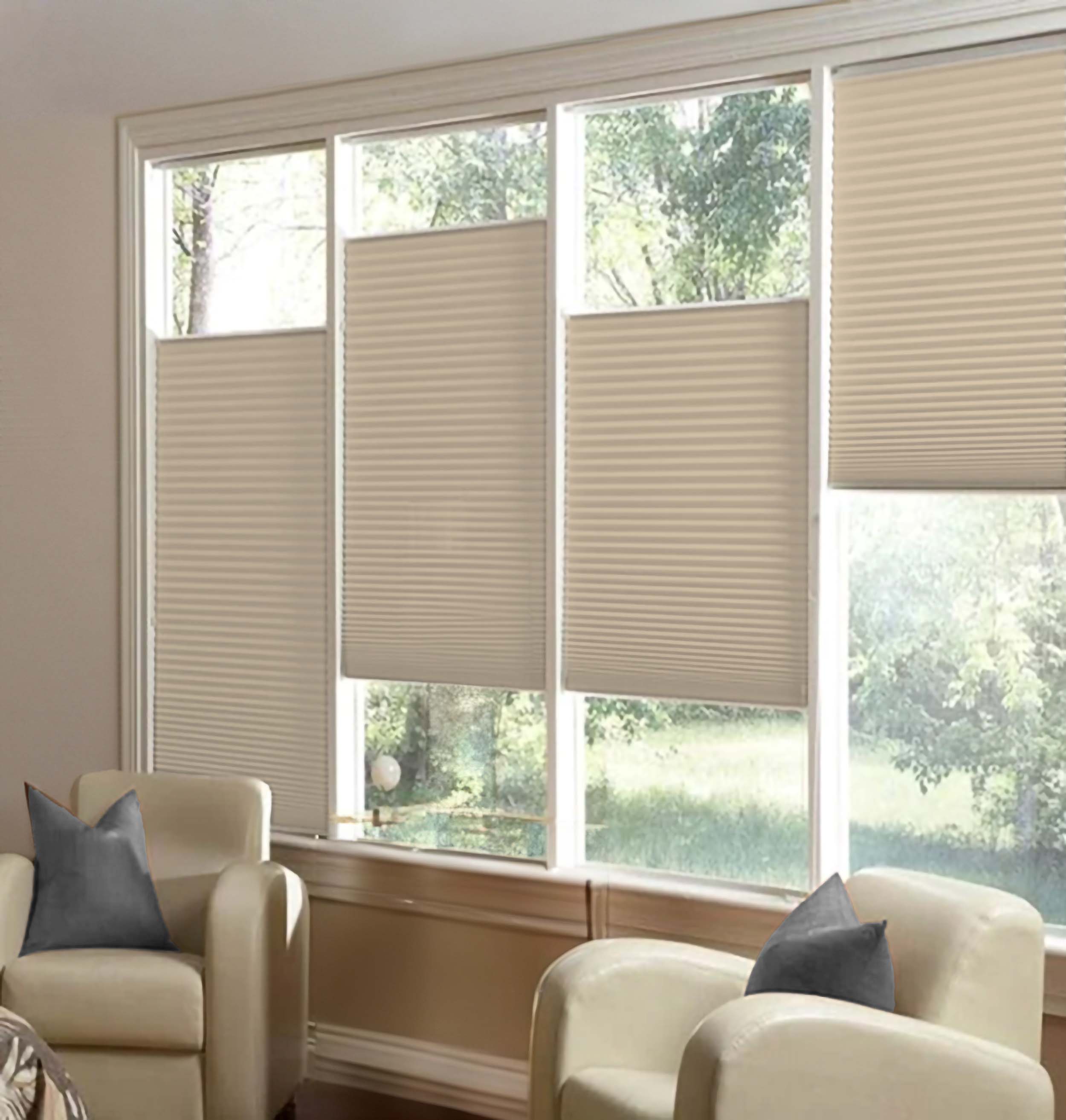 Light Taupe | Ella Wabe Plissee | sand | verdunkelnd