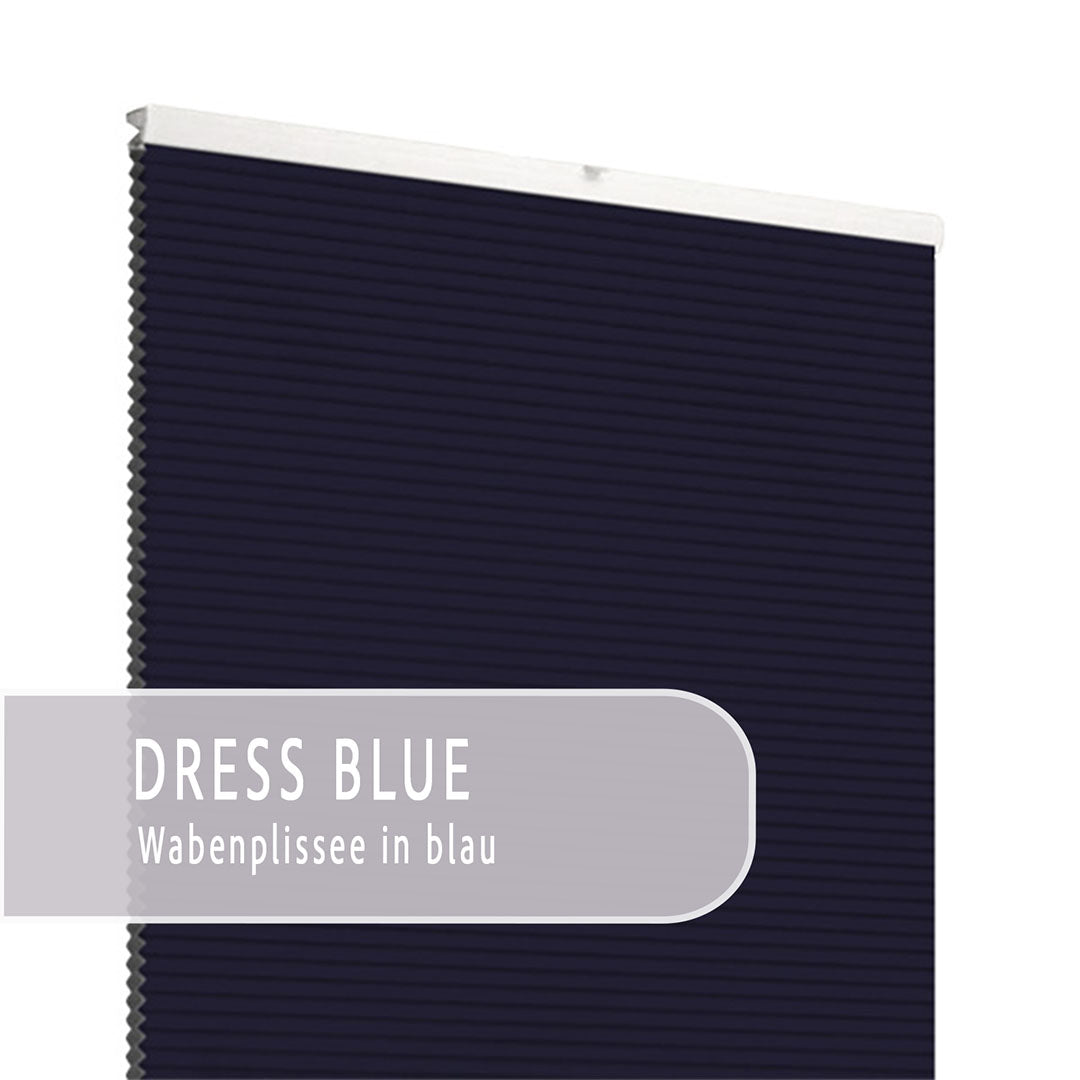 Dress Blue | Ella Wabe Plissee | blau | verdunkelnd