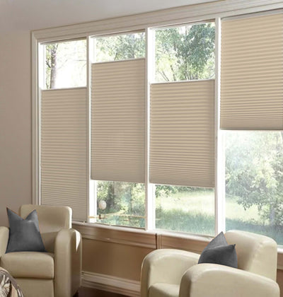 Light Taupe | Ella Wabe Plissee | sand | verdunkelnd