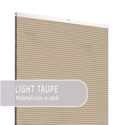 Light Taupe | Ella Wabe Plissee | sand | verdunkelnd