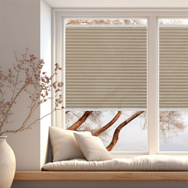 Light Taupe | Ella Wabe Plissee | sand